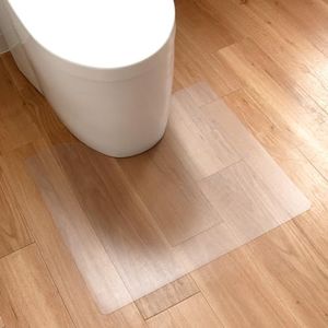 OKA Transparent Toilet Mat, 21.7 x 23.6 inches (55 x 60 cm), 0.04 inch (1 mm) Thick, Wipable, PVC, Clear, Floor Heating Compatible, Protective Mat, Embossing, Cuttable