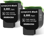 for Xerox C315 C310 Toner Cartridge Black 2 Pack 8000 Pages Extra High Capacity Replacement 006R04364 Compatible 006R04356 Standard Ink Cartridge for Xerox C315DNI C310DNI Color Printer(2 Pack,Black)