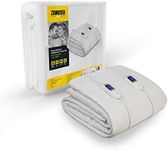 Zanussi Electric Blanket, Heated King Fitted Underblanket, 9 Heat Settings, Low Energy & Energy Efficient, Machine Washable, Overheat Protection, 150 x 200 cm, 60W, White ZEKB7003, 2 Year Guarantee