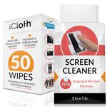 Multi-Purpose Electronics Wipes, Car Screen Cleaning, 70% IPA Wipes Individually Wrapped for Optimal Convenience, Effective Screen Wipes for Screen Wipes for Electronics - iCloth