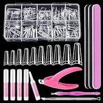 Clear Coffin Nail Tips Set, MORGLES