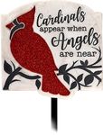 Spoontiques - Garden Décor – Yard Sign - Decorative Stake & Sign for Lawn and Yard - 24” High - Durable Weather Resistant Sign for Home Décor - Glitter Cardinal