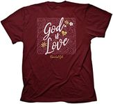 Cherished Girl Adult Women's T-Shirt God is Love Filigree - Garnet, Garnet, X-Large
