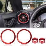 Auovo Air Outlet Vent Cover Rings Compatible with Subaru BRZ Toyota GR86 2022 2023 Accessories Car Interior Air Vent Cover Trims Aluminum Alloy Decoration Rings 2pcs (Red)