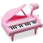 AmyBenton Kids Piano - Toddler Pink Piano for Girls - Baby Piano Keyboard for 1 2 Year Old - 24 Keys Electronic Toy Piano for Kids with Microphone