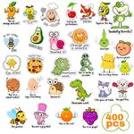 400 Pcs Teacher Stickers for Kid, Punny Motivational Stickers Reward Supplies, Fun Cute Stickers Positive Animal Incentives School Stickers for Students Classroom (20 Sheets)