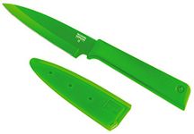 Kuhn Rikon 26502 Colori+ Non-Stick Straight Paring Knife with Safety Sheath, 19 cm, Green