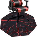 HiiARug Chair Mat for Hardwood Floor Anti-Slip Office Chair Mat Carpeted Floor Protector Octagon Computer Chair Mat for Home Office Dorm Gaming Room(Octagon 47"x47", Black)