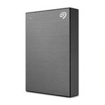 Seagate One Touch, 4TB, Password activated hardware encryption, portable external hard drive, PC, Notebook & Mac, USB 3.0, Space Gray (STKZ4000404)