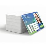 110 Pack Timeskey Premium Blank PVC Cards for ID Badge Printers,Graphic Quality White Plastic CR80 30 Mil,CR8030 by Timeskey, Compatible with Most Photo ID Badge Printers,White Color