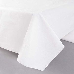 White Tablecover Tissue & Plastic Back 137cm x 274cm