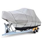 Boat Cover, 600D Heavy Duty Waterproof Marine Grade Canvas for T Top, Hard Top Boat, Center Console Boat,21 to 24FT