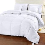 ComfyWell King Size Duvet – Plain Quilt Comforter Bedspreads, Coverlets & Sets, 2 Pillowcases Warm and Anti Allergy All Season Coverless Duvet, Throws For Bed. (King (220x230cm), White)