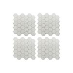 RoomMates StickTiles TIL3458FLT Pearl Hexagon Peel and Stick Backsplash Tiles - 4 Per Pack, 10.5x10.5