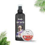 Breedo Dog Dry Bath Lavender Waterless Shampoo (200ml)+Paw Butter Moisturizing & Soft Cream(15ml) | | Paw Butter Effective to Soften, Dry, Cracked, Paws & Elbows|| Dog Shampoo (215 ml)