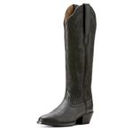 Ariat women's Heritage R Toe Tall Stretchfit Western Boot, Black Deertan, 8