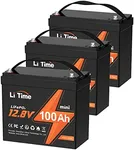 LiTime 3 Pack 12V 100Ah Mini LiFePO4 Lithium Battery, LiFePO4 with Built-in 100A BMS, 1280Wh Output Power, Up to 15000 Cycles, Perfect for RV, Solar, Trolling Motor