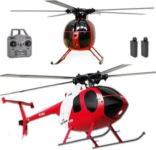 Ssccgym MD500 Remote Control Helicopter Aircraft 1/28 Scale 4CH RC Heli Reconnaissance Model Fall Resistant Maintain Altitude Hover RTF US Rescue Helicopter (RTF 2Packs Battery)