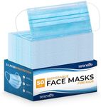 SereneLife 50 Count Disposable Childrens Face Masks | Breathable 3-Ply Layers | Non-Woven Fabric | Comfortable Earloops | Daily Use & Personal Care | Easy to Use & Disposable | For Kids (Blue)