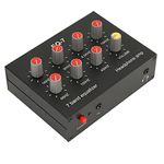 7 Band Sound Equalizer, 12dB High Bass Adjustment Dual Channel Digital Audio Equalizer with Front 3.5mm Auxiliary Input, EQ RCA Output Input