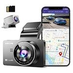 AZDOME 4K Front Dash Cam, Dual Dashcam 2K+1080P Dashboard Camera with GPS WiFi SD Card, 3" Display, Sony Sensor, 170° FOV, WDR, Night Vision, Parking Monitor, Loop Recording, G-Sensor(M63 Lite)