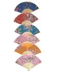 Fat-catz-copy-catz 10x Quality Cotton & Wood Pastel Flower Designs Chinese Japanese Oriental Fancy Dress Wedding Favour Decorative Fans 26cm