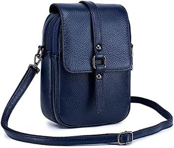 FANDARE Sacs à bandoulière Petits Sacs pour Téléphone Cuir Sac à Main Femme Porte Monnaie Portefeuille Pochette pour Carte de crédit Crossbody Bag Bleu