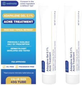 WELMATE Adapalene Gel 0.1% - FSA HSA Approved Acne Treatment - Daily Topical Skincare - Pimple & Acne Cream - Oil & Fragrance Free - Dermatologist Tested & Approved - 1.6oz/45g, 2 PACK