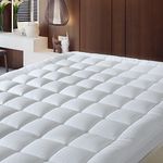 BaliChun King Mattress Pad Cooling Mattress Topper Cotton Top Quilted Fitted Mattress Cover Pillow Top Mattress Protector Deep Pocket Fits Mattress 8-21 Inches Thick (78×80 Inches, White)