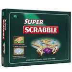 Super Scrabble: twice as many tiles and a giant-sized board | Classic Games | For 2-4 Players | Ages 10+, Red