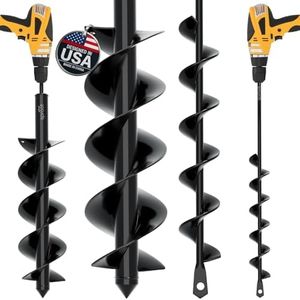 Sproot Garden Auger Drill Bit for Planting 2 Pack 1.6x16 & 3.5x16 Inch - Umbrellas and Fences Auger Post Hole Digger for Gardening and Spiral Bulb Planter Tool – 3/8 Inch Hex Drive Compatible