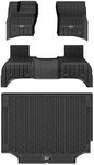 3W Floor Mats&Cargo Liner Fit Land Rover/Range Rover Defender 2020-2024 (for Defender 110), TPE All Weather Custom Fit Floor Liner Full Set Car Liners (Full 4 Doors 5 Seat only), Black