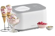 Cuisinart FreezeEase Ice Cream and Gelato Maker- Self freezing ice cream maker | 3 presets | Ice Cream, Sorbet, Frozen Yoghurt | No pre freezing needed | Ready in 40 mins | Keep cool function | White