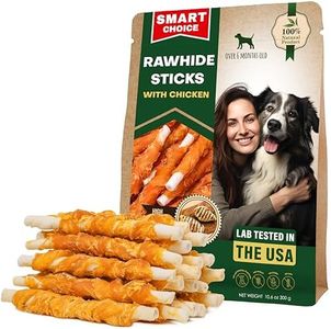 Dog Treats Rawhide Sticks 11 oz Wrapped with Chicken Pet Natural Chew Treats - Grain Free Meat & Human Grade Dried Snacks - Best for Small & Large Dogs (10.6 Ounce (Pack of 1), Rawhide Sticks)