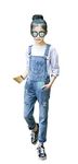 KIDSCOOL SPACE Girl Denim Overalls,Little Big Kid Ripped Jean Workwear,Light Blue,12-13 Years