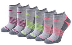 Saucony Women's Selective Cushion Performance Socks (6 & 12 Pairs), Grey Assorted (6 Pairs), Medium