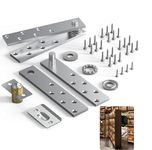 Fenghome Door Pivot Hinge, Stainless Steel Hidden Pivot Hinge for Wood Secret Door 360 Degree Rotation Max 300 Lbs Heavy Duty Hidden Door Hinge for Door or Bookcase