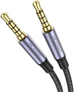MOSWAG 3.5mm Audio Cable, Male to Male Audio Cable 4 Pole Stereo Aux Cable Auxiliary Cable Aux Cord for Headphones,PS4,Smartphone,Tablets,Headset,PC,Laptop and More (6.6FT/2Meter)