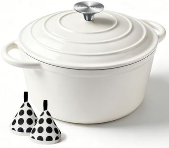 6 Quart Enameled Cast Iron Dutch Oven with Lid, Heavy-Duty And Non-Stick Cookware Pot for Braising, Stews, Roasting, Bread Baking - Oven & Stovetop Safe