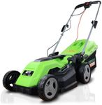 GardenTek 15"/38cm Corded Electric 1600w/230v Roller Mulching Lawn Mower, 5 Cutting Heights, 40l Grass Catcher, 10m Power Cable, Lawnmower 2 Year Warranty