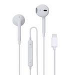 Jxrev Wired Earphone with Mic & Volume Contorl USB-C Wired Headphone/Headset Compatible for Samsung Galaxy S22 Ultra/S22 Plus S22+/ S22 (White, in Ear Stereo) � Without Woofer