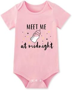 Funnycokid Infant Baby Boys Girls Meet Me at Midnight Green Bodysuit Newborn Onsies Funny Romper Gender Neutral Baby Gift 0-3 months