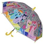 CHAATEWALA™ Translucent Pony Cartoon Horse transparent Children Dome Umbrella/Umbrella for Girls/Umbrella for Childrens/Umbrella for Kids