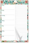 6"x9" Weekly Meal Planner Magnetic Notepad for Fridge with 50 Tear-Off 80g Sheets Shopping Grocery List,Hanging Food Menu Planning Organizer Peony Meadow Floral Meadow Flower