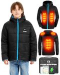 CYCYHEAT Kids Heated Jacket - Boys and Girls Heating Jackets Hoodie Coat Heated Body Warmer With Battery Pack Heated Clothing for Skiing