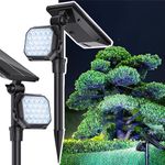 JSOT Solar Lights for Outside, Solar Spotlights Outdoor Solar Spot Lights Waterproof Solar Powered Spot Light for Garden Yard Pathway Landscape Lighting 2 Pack (Cool White)