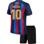 Sports Soccer Messi 10 Barce Jersey Set Football T-Shirt with Black Shorts (Kid's Boy's & Men's) (10_11 Years)