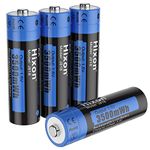 Hixon Rechargeable AA Batteries, 3500mWh(2330mAh) high Capacity AA Battery,1.5V Constant Output,AA Rechargable Batteries,4 Counts Lithium AA Batteries Rechargeable,1600 Cycles,CE/ROHS/PSE Certified