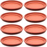 Round Plastic Planter Base Trays, 8-Pack of Terra Cotta Coloured Drainage Saucer, 30.5 cm Each