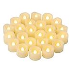 24 PCS LED Flameless Flickering Tea Lights Votive Candle Battery Operated/Electric Flicker LED Tealight Bulk Fake Candles for Halloween Christmas Wedding Party Decorations etc.(Warm White)